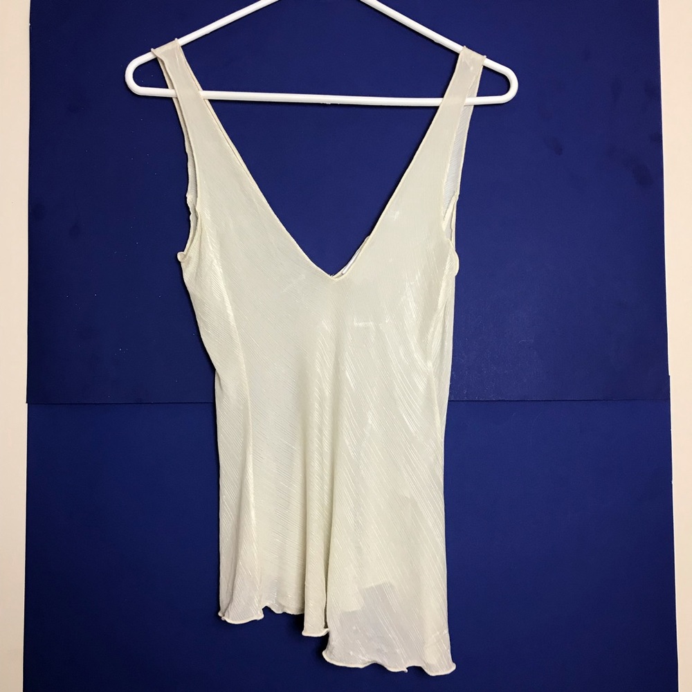 Armani Collezioni White Sheer Tank Top